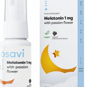 Melatonin with Passion Flower Oral Spray, 1mg (Blackcurrant) - 25 ml.