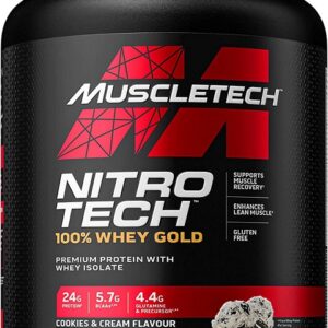 Nitro-Tech 100% Whey Gold, Cookies & Cream - 2270g 