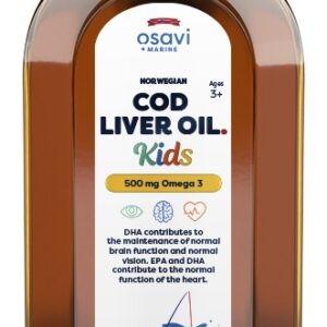 Norwegian Cod Liver Oil Kids, 500mg Omega 3 (Lemon) - 250 ml.