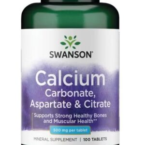 Calcium Carbonate, Aspartate & Citrate, 500mg - 100 tablets