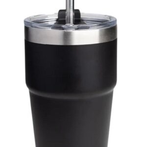Bohtal Double Insulated Travel Mug with Straw, Black - 600ml.
