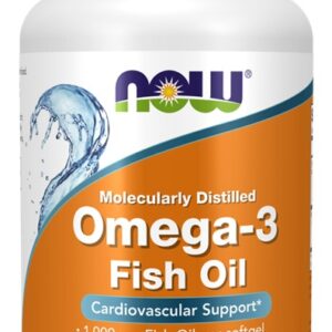 Omega-3 Fish Oil, Molecularly Distilled - 100 softgels