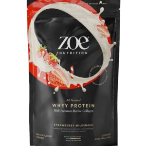 Whey Protein with Premium Marine Collagen, Strawberry Milkshake - 454g