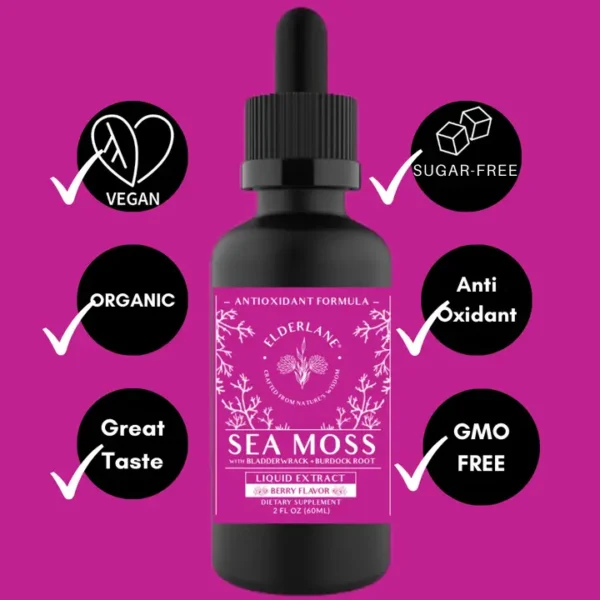 Sea Moss Drops, 60ml, Berry Flavor - Image 3