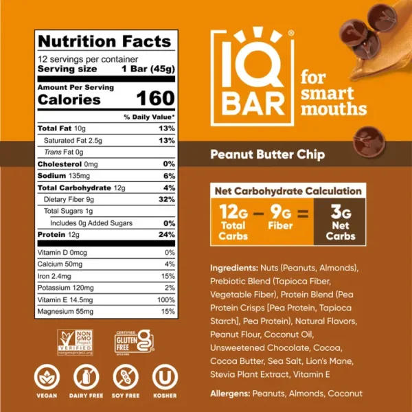 Peanut Butter Chip | Brain + Body Keto Protein Bars - Image 3
