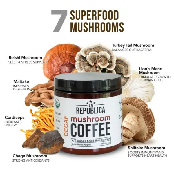 USDA Organic Decaf Mushroom Coffee, 30 Servings - Image 3
