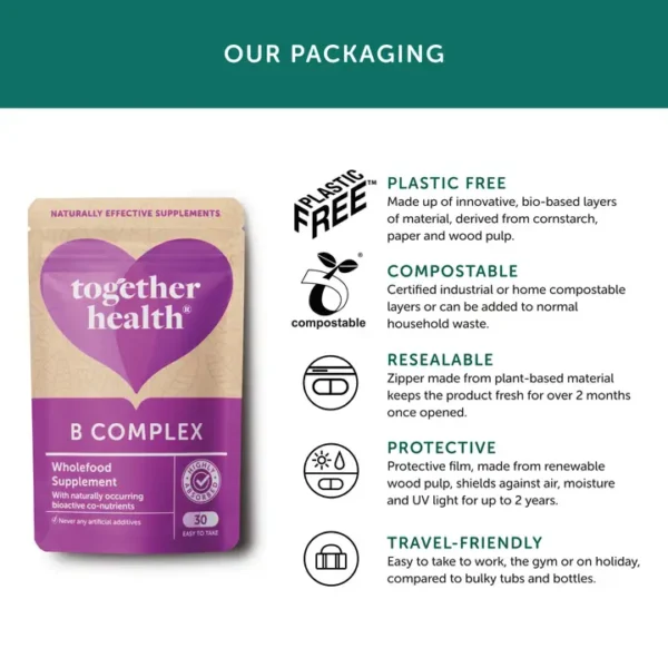 B Complex Vitamin Supplement, 30 caps - Image 3