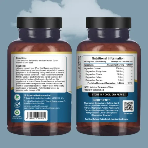 Magnesium Glycinate Complex, 90 Vegan Tablets - Image 3