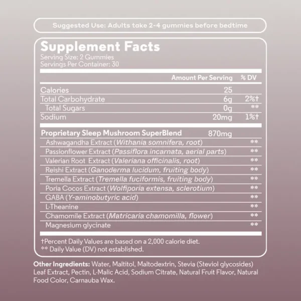 Sleep Mushroom Gummy Delights, 30 gummies - Image 3
