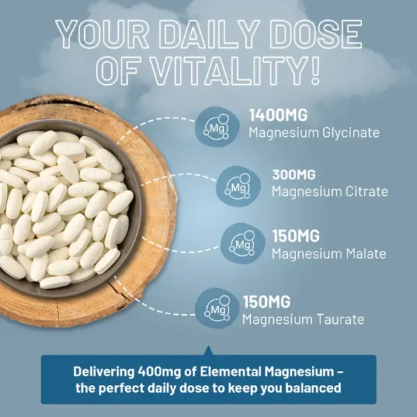 Magnesium Glycinate Complex, 90 Vegan Tablets - Image 2