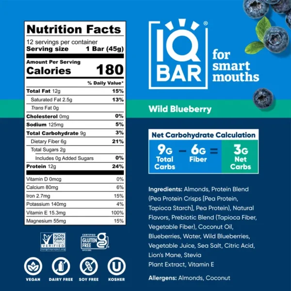 Wild Blueberry | Brain + Body Keto Protein Bars - Image 3