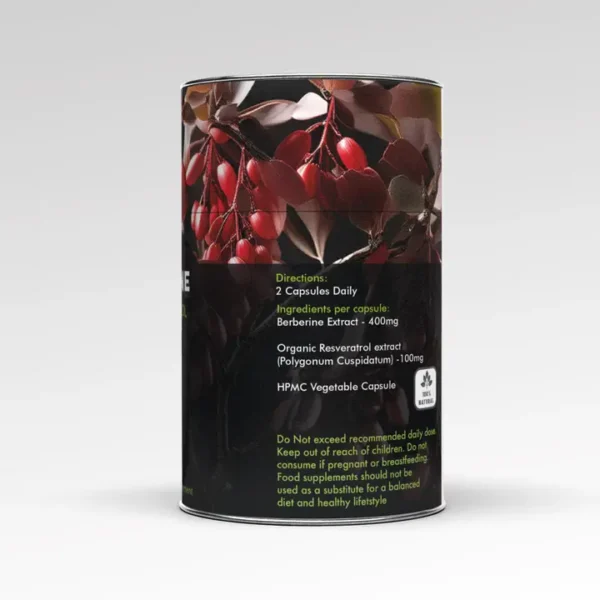 Berberine & Resveratrol Supplement, 60 caps - Image 3