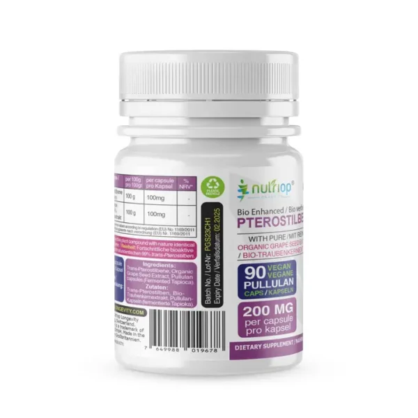 Pterostilbene Extreme with 100% Pure Organic Grape, 90 Vegan Caps - Image 4
