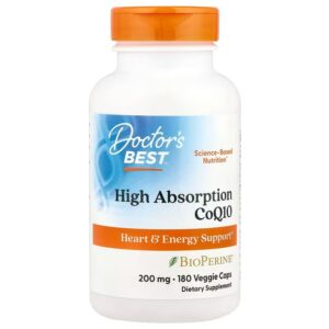 High Absorption CoQ10 with BioPerine, 200mg - 180 vcaps