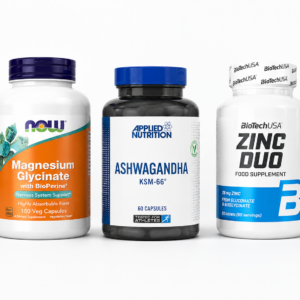 Deep Sleep & Recovery supplement stack bundle with magnesium glycinate, ashwagandha and zinc