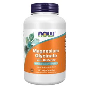 NOW Foods Magnesium Glycinate with BioPerine 180 vcaps